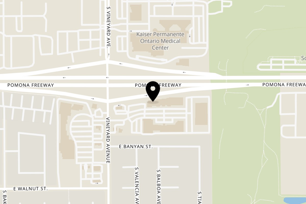 Map showing the location of Picante on 2411 S Vineyard Ave # D in Ontario